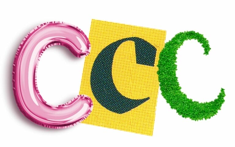 Three decorative letter C designs