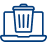 Trash can icon on computer screen